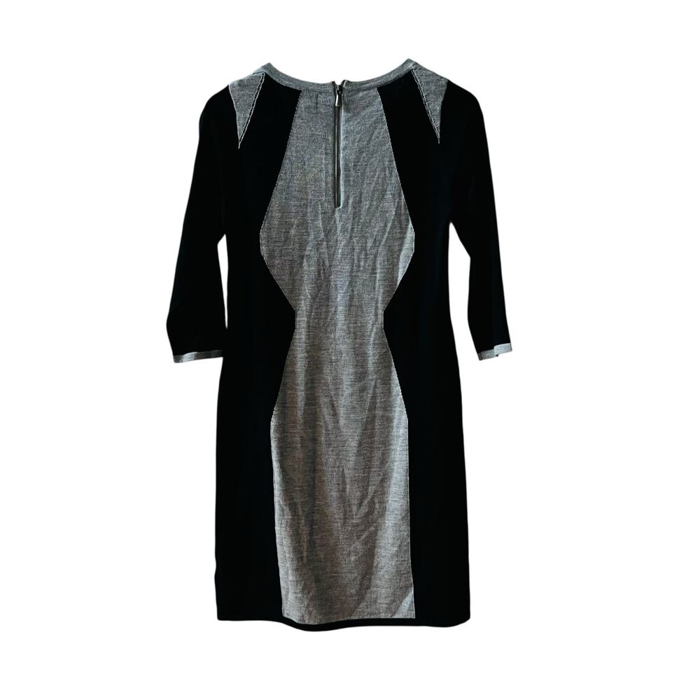 Cynthia Rowley Extra Fine Merino Wool Color Block Dress Size S Small Black Gray - Picture 3 of 7